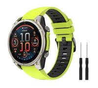 Astorgos 22 mm QuickFit Fascia Sportiva per Garmin Fenix 8/E 47 mm/Fenix 7/7 Pro/Fenix 6/6 Pro/Fenix 5/5 Plus/Forerunner 935 945 955 965, Cinturino di Ricambio Traspirante, NeroBottone/VerdeLimeGrigio