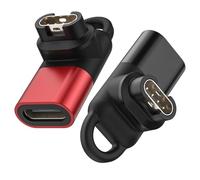 Astorgos 2Pack Adattatore Cavo Caricatore USB C Watch, 90° Tipo C Connettore Cavo per Fenix 8 7 6 5 E, Forerunner 970 570 965 265 165 55, Instinct 3 2 1, Vivoactive 6 5, Venu 4 3 2, Nero+Rosso