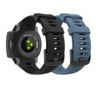 Astorgos 2Pack Sport Watch Band compatibile con Garmin Instinct Esports/Solar/Tactical/Tide Military Watch/Instinct 2 Sports GPS, cinturino di ricambio morbido da polso, Nero/Blu Uragano