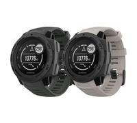 Astorgos 2Pack Sport Watch Band compatibile con Garmin Instinct Esports/Solar/Tactical/Tide Military Watch/Instinct 2 Sports GPS, cinturino di ricambio morbido da polso, Grigio Grafite/Ciano