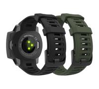 Astorgos 2Pack Sport Watch Band compatibile con Garmin Instinct Esports/Solar/Tactical/Tide Military Watch/Instinct 2 Sports GPS, cinturino di ricambio morbido da polso, Nero+Verde Militare