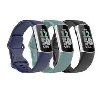 Astorgos 3 Pezzi Cinturino Compatibile con Fitbit Charge 6/Fitbit Charge 5 per Donna Uomo, Cinturini di Ricambio in Morbido TPE, Nero/Blu Scuro/Verde Pino