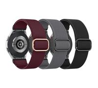 Astorgos 3 Pezzi Cinturino Elastico in Nylon Compatibile con Samsung Galaxy Watch 7 FE 6 5 4 40mm 44mm/Watch 6 Classic 43mm 47mm/5 Pro 45mm/4 Classic 42mm 46mm, Cinturino Sportivo in Tessuto, N+G+RV