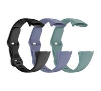 Astorgos 3 Pezzi Cinturino per Orologio Compatibile con Fitbit Charge 6/ Charge 5, Morbido TPE Banda Regolabile Sottile, Cinturino di Ricambio Traspirante, Nero/Verde Pino/Grigio Blu