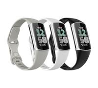 Astorgos 3 Pezzi Cinturino Sottile Compatibile con Fitbit Charge 6/Charge 5 per Donna Uomo, Cinturino Stretto di Ricambio in TPE, null