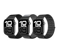 Astorgos 3Pack Cinturino Nylon Compatibile con Apple Watch Ultra 2/Ultra 49mm, S10 46mm, 9/8/7 45mm, SE2/SE/6/5/4 44mm, 3/2/1 42mm, Cinturino Sportivo in Tessuto Fine per Uomini Donne,ColoreB