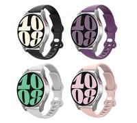 Astorgos 4 Pack Cinturino Sottile Compatibile con Samsung Galaxy Watch 7 FE 6 5 4 40mm 44mm/Watch 6 4 Classic 43mm 47mm 42mm 46mm/5 Pro 45mm/3 41mm/Active 2, 20mm Cinturino in Silicone per Donne, B