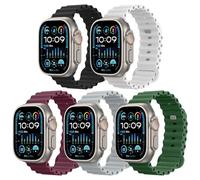 Astorgos 5Pack Cinturino Ocean Compatibile con Apple Watch Ultra 3/2/1 49mm 46mm 45mm 44mm 42mm,Cinturino di Ricambio in Silicone Morbido per iWatch SE3/SE2/SE Series 11 10 9 8 7 6 5 4 3 2 1,MulticoC