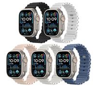 Astorgos 5Pack Cinturino Ocean Compatibile con Apple Watch Ultra 3/2/1 49mm 46mm 45mm 44mm 42mm,Cinturino di Ricambio in Silicone Morbido per iWatch SE3/SE2/SE Series 11 10 9 8 7 6 5 4 3 2 1,MulticoB