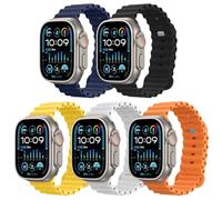 Astorgos 5Pack Cinturino Ocean Compatibile con Apple Watch Ultra 3/2/1 49mm 46mm 45mm 44mm 42mm,Cinturino di Ricambio in Silicone Morbido per iWatch SE3/SE2/SE Series 11 10 9 8 7 6 5 4 3 2 1,MulticoA