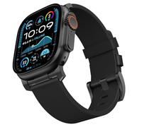 Astorgos Banda in Pelle Compatibile con Apple Watch Ultra 3/2/1 49mm,S11/S10 46mm,9/8/7 45mm,SE3/SE2/SE/6/5/4 44mm,3/2/1 42mm, Cinturino in Pelle Largo 26mm di Sostituzione del Polso, Nero Opaco