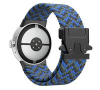 Astorgos Banda Intrecciata Compatibile con Google Pixel Watch 3/4 45mm Bands, Elastico Nylon Traspirante Sport Straps con Upgraded Parachute Buckle per Uomini Donne, Blu Mimetico