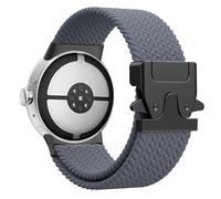 Astorgos Banda Intrecciata Compatibile con Google Pixel Watch 3/4 45mm Bands, Elastico Nylon Traspirante Sport Straps con Upgraded Parachute Buckle per Uomini Donne, Grigio Spazio