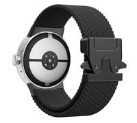 Astorgos Banda Intrecciata Compatibile con Google Pixel Watch 3/4 45mm Bands, Elastico Nylon Traspirante Sport Straps con Upgraded Parachute Buckle per Uomini Donne, Nero