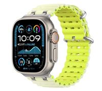 Astorgos Bicolor Cinturino Ocean per Apple Watch Ultra 3/2/1 49mm, S11/S10 46mm, 9/8/7 45mm, SE3/SE2/SE/6/5/4 44mm, 3/2/1 42mm, Connettore Metallico Sportivo Traspirante Extra Lungo, Art+Verde LmTt