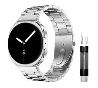 Astorgos Cinturino in Acciaio Inossidabile Compatibile con Samsung Galaxy Watch 8 40 mm/44 mm/Classic 46 mm, Cinturino in Metallo Galaxy Watch 8 Senza Spazi Vuoti per Uomo e Donna, Argento