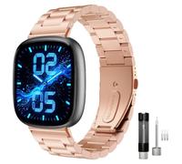 Astorgos Cinturino in Metallo Cinturino di Ricambio Compatibile con Fitbit Versa 4/Versa 3/Sense 1/2, Cinturino in Acciaio Inossidabile per Uomo Donna