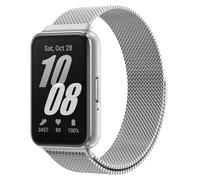 Astorgos Cinturino in Metallo Compatibile con Samsung Galaxy Fit 3, Cinturino Magnetico in Acciaio Inossidabile, Loop in Maglia Milanese per Donna Uomo, Argento