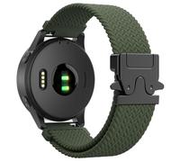 Astorgos Cinturino in Nylon Intrecciato Compatibile con Garmin Venu 4 41mm/3S/2S; Forerunner 265S/255S; Vivoactive 4S/Vivomove 3S, 18 mm Cinturino Sportivo Elastico Fibbia Paracadute,Nero/VerdeMilitar
