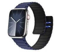 Astorgos Cinturino Magnetico Compatibile con Apple Watch Cinturini iWatch Series 9 8 7 6 5 4 3 2 1 SE 38/40/41mm, Regolabile Cinturino in Silicone Morbido, Collegamento Magnetico, Blu Scuro/Nero