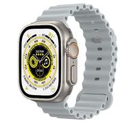 Astorgos Cinturino Ocean Compatibile con Apple Watch Ultra 3/2/1 49mm 46mm 45mm 44mm 42mm,Cinturino di Ricambio in Silicone Morbido per iWatch SE3/SE2/SE Series 11 10 9 8 7 6 5 4 3 2 1, Grigio