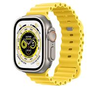 Astorgos Cinturino Ocean Compatibile con Apple Watch Ultra 3/2/1 49mm 46mm 45mm 44mm 42mm,Cinturino Sportivo di Ricambio in Silicone Morbido per iWatch SE3/SE2/SE Series 11 10 9 8 7 6 5 4 3 2 1,Giallo