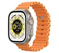 Astorgos Cinturino Ocean Compatibile con Apple Watch Ultra 3/2/1 49mm 46mm 45mm 44mm 42mm,Cinturino di Ricambio in Silicone Morbido per iWatch SE3/SE2/SE Series 11 10 9 8 7 6 5 4 3 2 1, Arancione