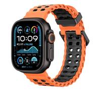 Astorgos Cinturino Traspirante Ocean Compatibile con Apple Watch Ultra 3/2/1 49mm,S11/S10 46mm,9/8/7 45mm,SE3/SE2/SE/6/5/4 44mm,3/2/1 42mm,Cinturini Sportivo in Silicone per Uomo e Donna, Arcn/Nr