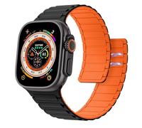 Astorgos Magnetico Cinturino Compatibile con Apple Watch Ultra 3/2/1 49mm,S11/S10 46mm,9/8/7 45mm,SE3/SE2/SE/6/5/4 44mm,3/2/1 42mm,Regolabile Sport Cinturini in Silicone Morbido,ANero