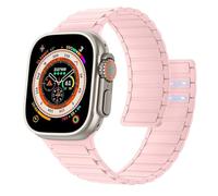 Astorgos Magnetico Cinturino Compatibile con Apple Watch Ultra 3/2/1 49mm,S11/S10 46mm,9/8/7 45mm,SE3/SE2/SE/6/5/4 44mm,3/2/1 42mm,Regolabile Sport Cinturini in Silicone Morbido, Rosa