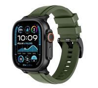 Astorgos Sport Band Compatibile con Apple Watch Ultra 3/2/1 49mm,S11/S10 46mm,9/8/7 45mm,SE3/SE2/SE/6/5/4 44mm,3/2/1 42mm,Cinturino Regolabile in Silicone per Orologi Traspirante di Ricambio,VerdS