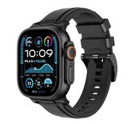 Astorgos Sport Band Compatibile con Apple Watch Ultra 3/2/1 49mm,S11/S10 46mm,9/8/7 45mm,SE3/SE2/SE/6/5/4 44mm,3/2/1 42mm,Cinturino Regolabile in Silicone per Orologi Traspirante di Ricambio,Nero
