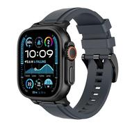 Astorgos Sport Band Compatibile con Apple Watch Ultra 3/2/1 49mm,S11/S10 46mm,9/8/7 45mm,SE3/SE2/SE/6/5/4 44mm,3/2/1 42mm,Cinturino Regolabile in Silicone per Orologi Traspirante di Ricambio,NeroD