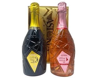 Astoria Cofanetto Due Bottiglie Galiè Prosecco Treviso Doc e Velére Prosecco Rosè DOC extra dry da 75 onfezione Regalo