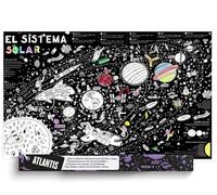 Astorzolla Sistema solare per bambini, 90 x 60 cm, poster di pianeti da colorare, mappa educativa con pianeti del sistema solare, attività creativa e decorativa per bambini e ragazze, edizione