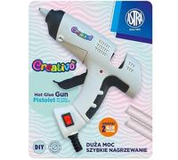 ASTRA Creativo - Pistola per colla a caldo, 40 W, professionale, con elemento soft touch, nero, per legno, plastica, schiuma, tessuto, carta, cartone, pelle, ceramica, con 2 inserti