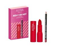 Astra Make-Up Set Trucco Red-Y Or Not Rosetto Labbra Cremoso Ginger 08 e Matita Labbra Professionale Cherry 42