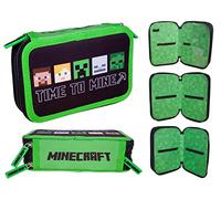 ASTRA - Minecraft Alex & Steven astuccio a 3 scomparti, verde, 20 x 13.5 x 7.5 cm