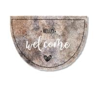 Astra tappetino morbido e soffice Pure & Soft - zerbino antipolvere per interni - zerbino resistente - Hello Welcome 50 x 70 cm semicircolare