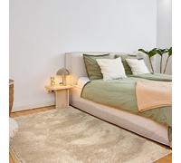 Astra Tappeto di alta qualità Soggiorno, camera da letto - Tappeto morbido a pelo alto - Rivestimento morbido per interni - Tappeto beige, 80 x 150 cm