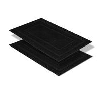 Astra Zerbino antiscivolo per esterni - Tappetino antipolvere resistente alle intemperie - Tappeto per porta d'ingresso antisporco - Set di 2 45 x 75 cm - loop nero