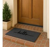 Astra Zerbino antiscivolo per esterni - Tappeto antipolvere resistente alle intemperie - Zerbino per ingresso - Zerbino antisporco Hello 45x75 cm grigio