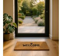 Astra Zerbino antiscivolo per esterni - Tappeto antipolvere resistente alle intemperie - Zerbino per ingresso - Zerbino antisporco Welcome 45x75 cm naturale