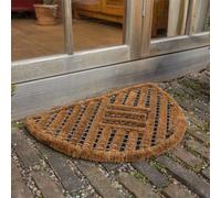 Astra Zerbino esterno in fibra di cocco - Zerbino con spazzole resistente alle intemperie - Zerbino resistente naturale Set da 2 40x60 cm semicircolare