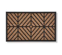 Astra Zerbino per esterni Border Graphic - tappetino antipolvere per esterni - tappetino d'ingresso in gomma e polipropilene - tappetino antiscivolo per porte 45 x 75 cm a rombi marrone