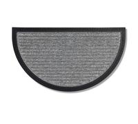 Astra Zerbino per esterni e interni - 40 x 70 cm Semicerchio Linee argento - Antiscivolo - Tappeto cattura-sporco molto resistente - Zerbino per gradini