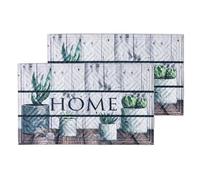Astra Zerbino per interni ed esterni, con retro sostenibile in gomma riciclata, antiscivolo, set da 2 pezzi, 45 x 75 cm, cactus Home