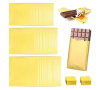 AstraGlam Foglio di alluminio dorato per imballaggi al cioccolato, 10 x 10 cm, 100 pezzi per uso alimentare, ideali per confezioni regalo e progetti fai da te di feste e feste