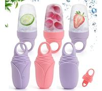 AstraGlam Ice Roller 3 pezzi, rullo di ghiaccio viso silicone riutilizzabile, face ice roller per cura della pelle, riduzione dei pori, freschezza, massaggio, rosa 1 + lilla 2