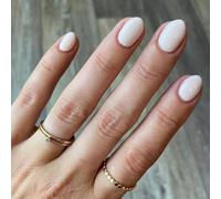 AstraGlam Press On Nails Corto Unghie Artificiali Bianco Da Applicare, French Style Soft Gel, Manicure Facile Da Applicare, Per Ogni Occasione